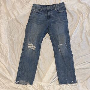 GAP Blue Distressed Ankle Jeans